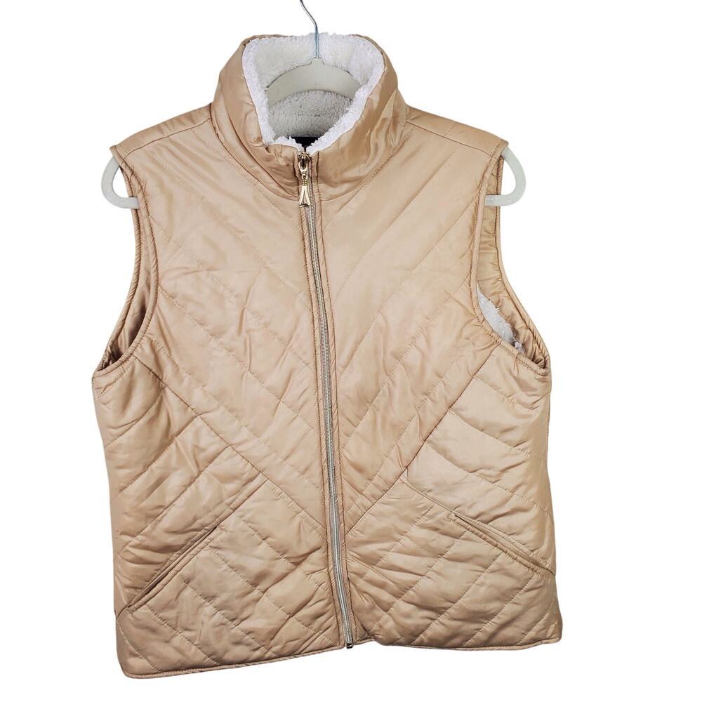 CASUAL IDENTITY | Lightly Insulated | Tan| Inner Shearling Jacket Vest | Large